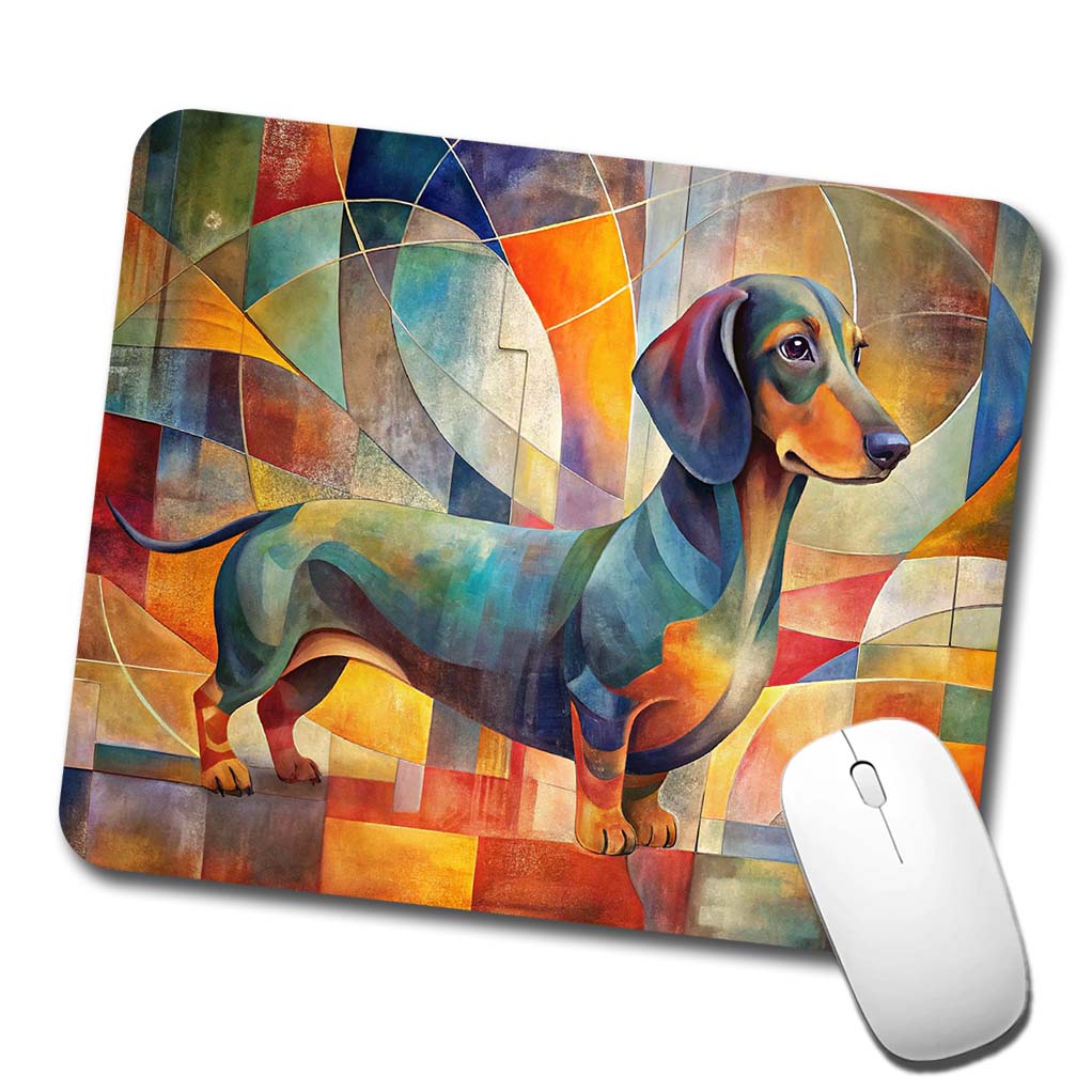 Dachshund Dog Abstract Art Low Profile Mouse Pad Mat