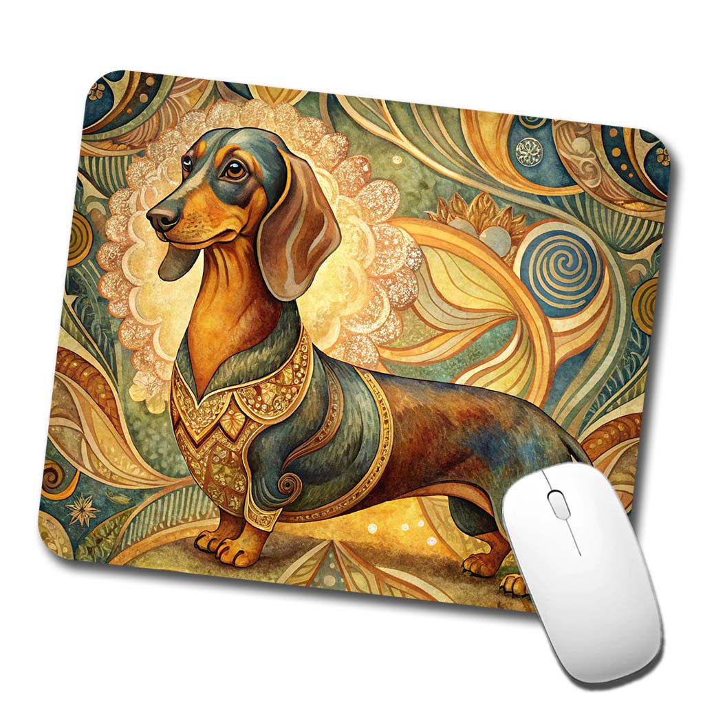 Dachshund Dog Art Nouveau Low Profile Mouse Pad Mat