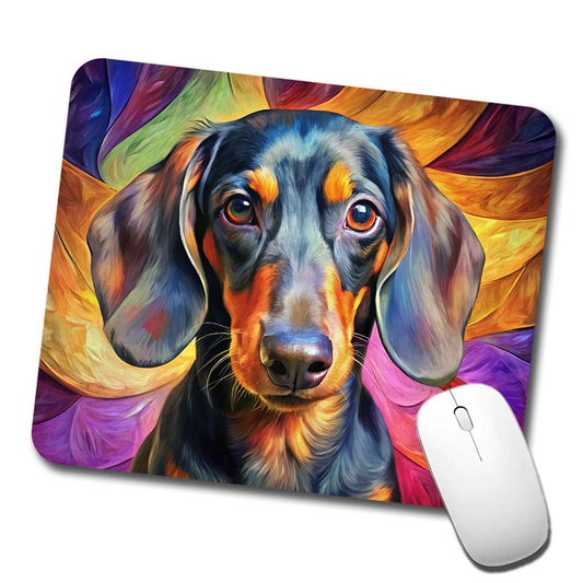 Dachshund Dog Expressionism Art Low Profile Mouse Pad Mat