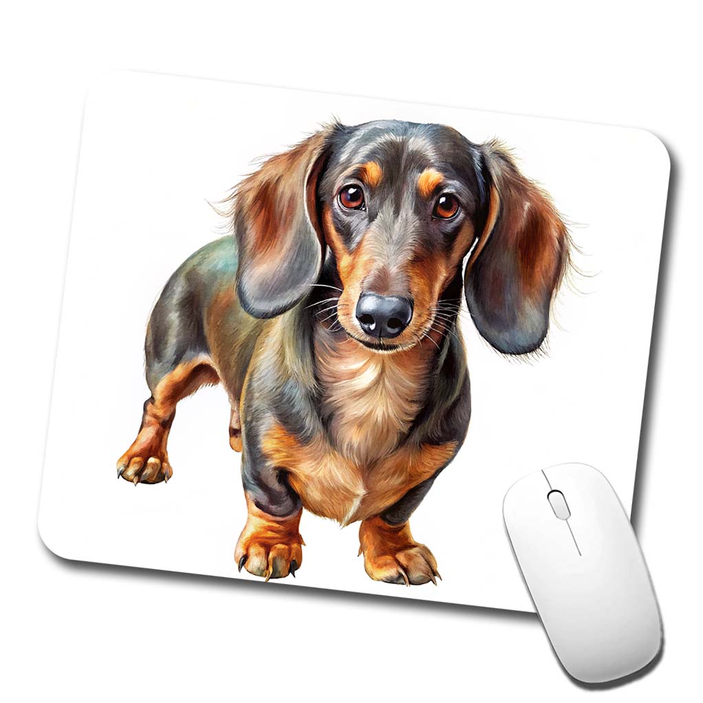 Dachshund Dog Illustration Low Profile Mouse Pad Mat