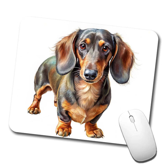 Dachshund Dog Illustration Low Profile Mouse Pad Mat