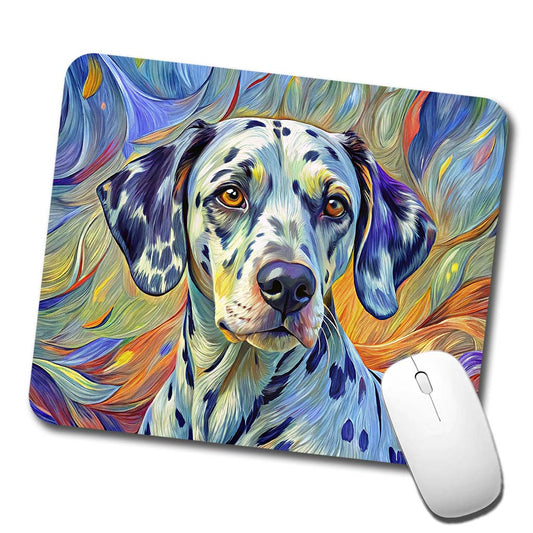 Dalmatian Dog Expressionism Art Low Profile Mouse Pad Mat