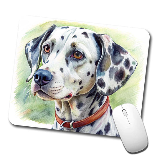 Dalmatian Dog Illustration Low Profile Mouse Pad Mat