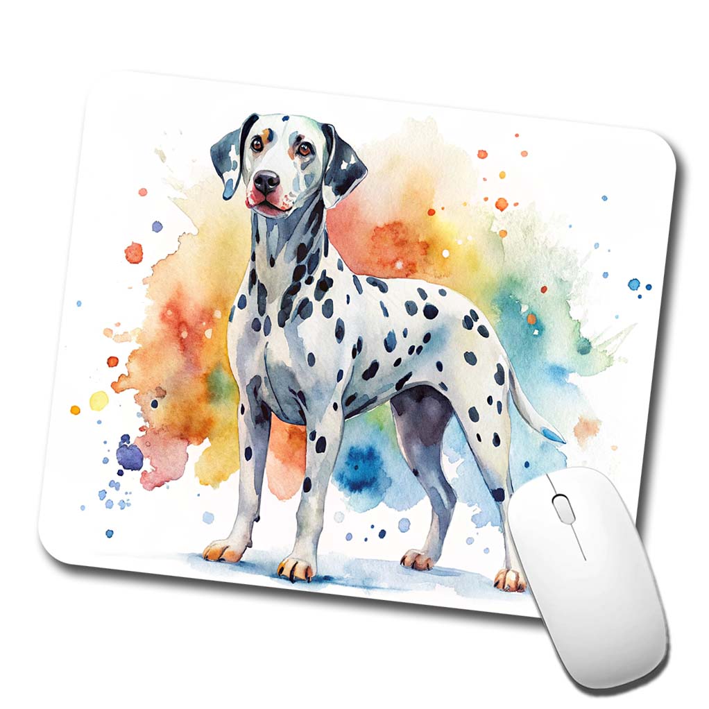 Dalmatian Dog Watercolor Style Low Profile Mouse Pad Mat