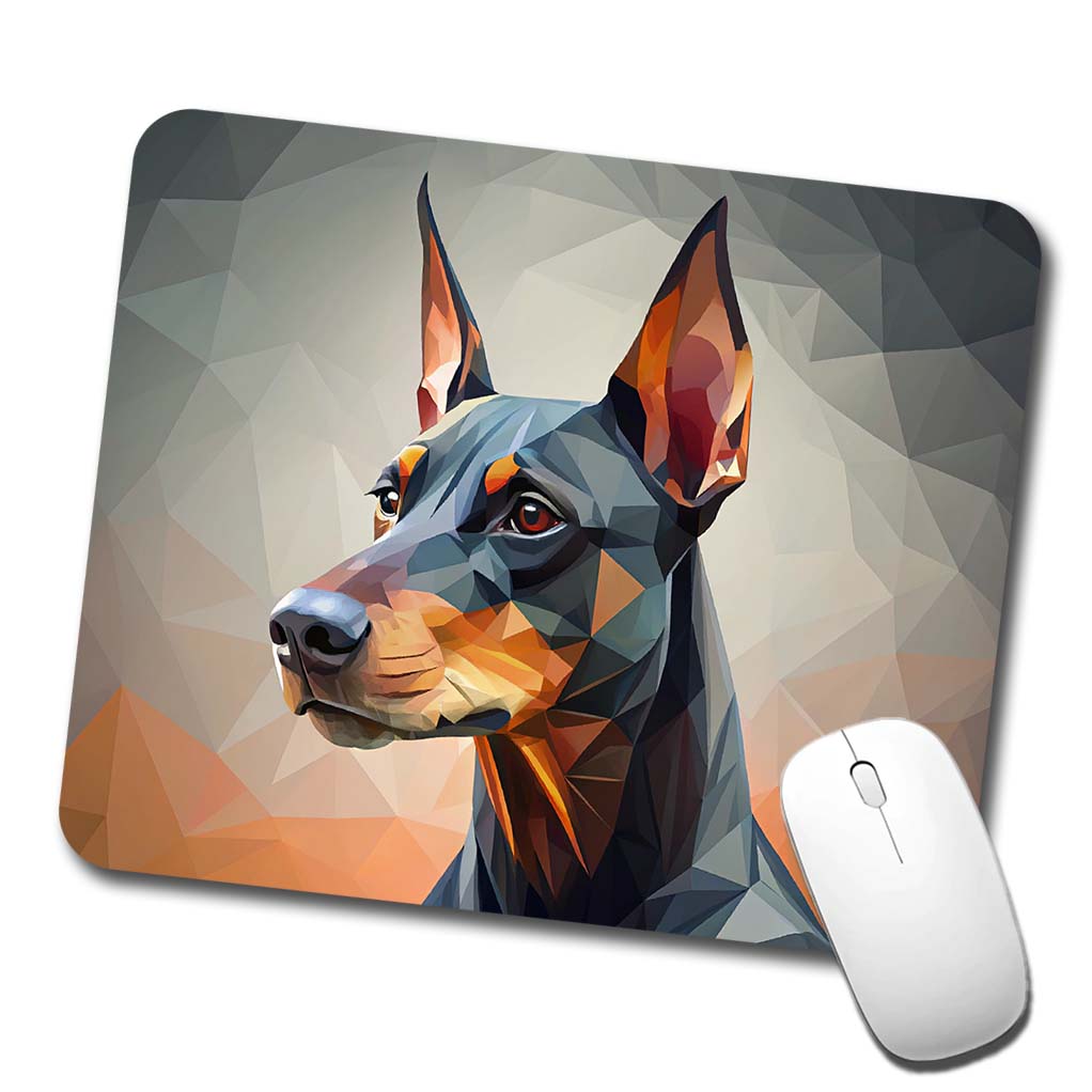 Doberman Pinscher Dog Abstract Stylized Art Low Profile Mouse Pad Mat