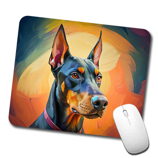 Doberman Pinscher Dog Pop Art Low Profile Mouse Pad Mat
