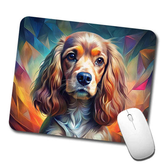 English Cocker Spaniel Dog Abstract Stylized Art Low Profile Mouse Pad Mat