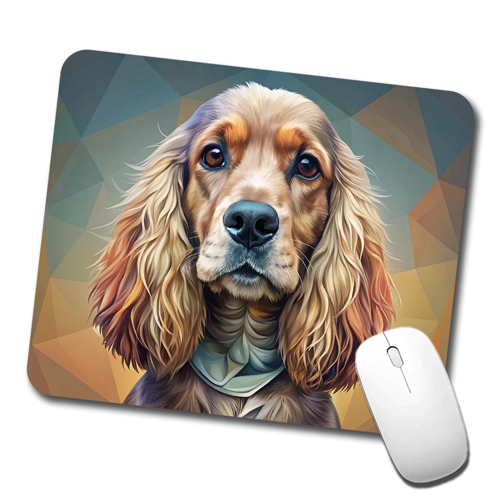 English Cocker Spaniel Dog Contemporary Art Low Profile Mouse Pad Mat
