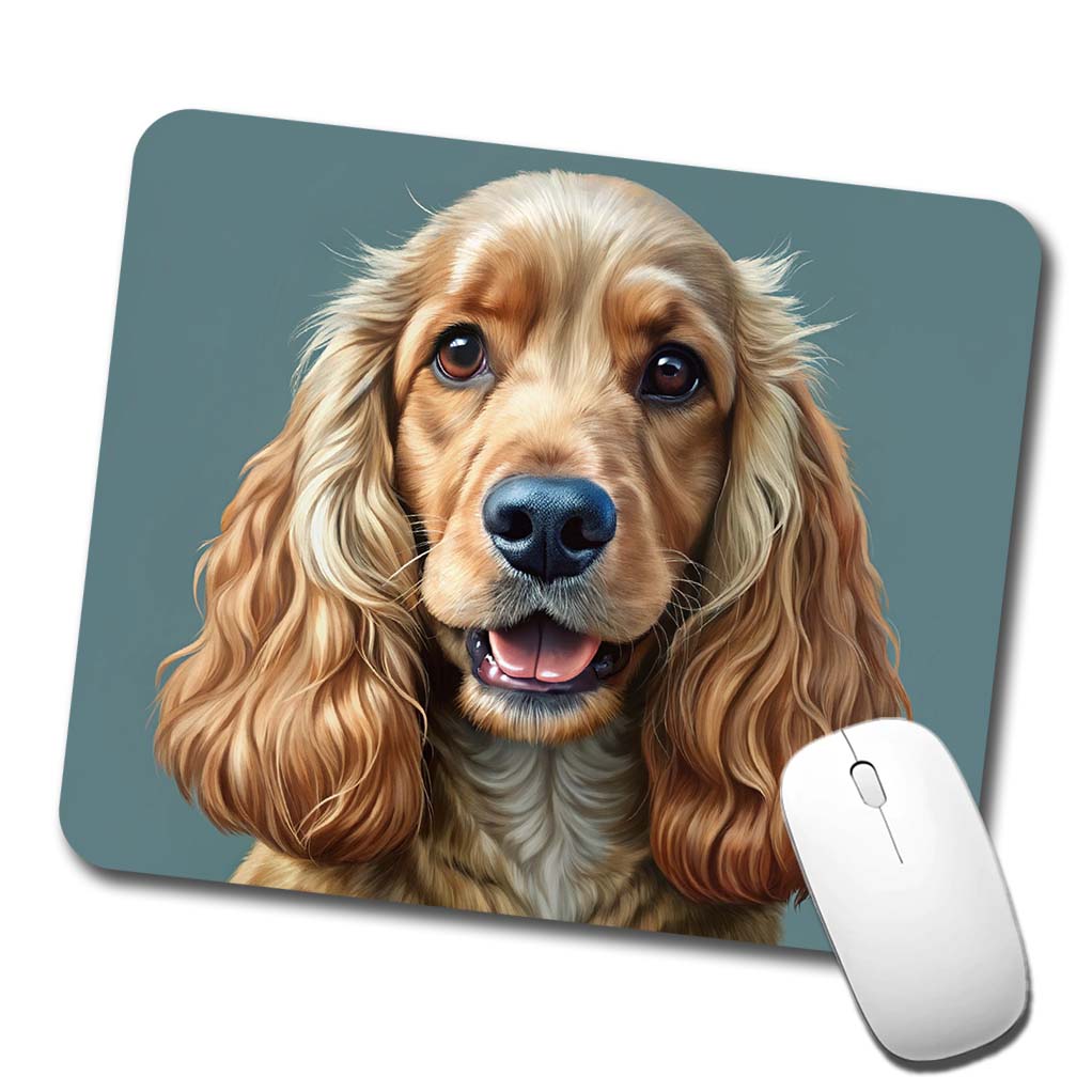 English Cocker Spaniel Dog Illustration Low Profile Mouse Pad Mat