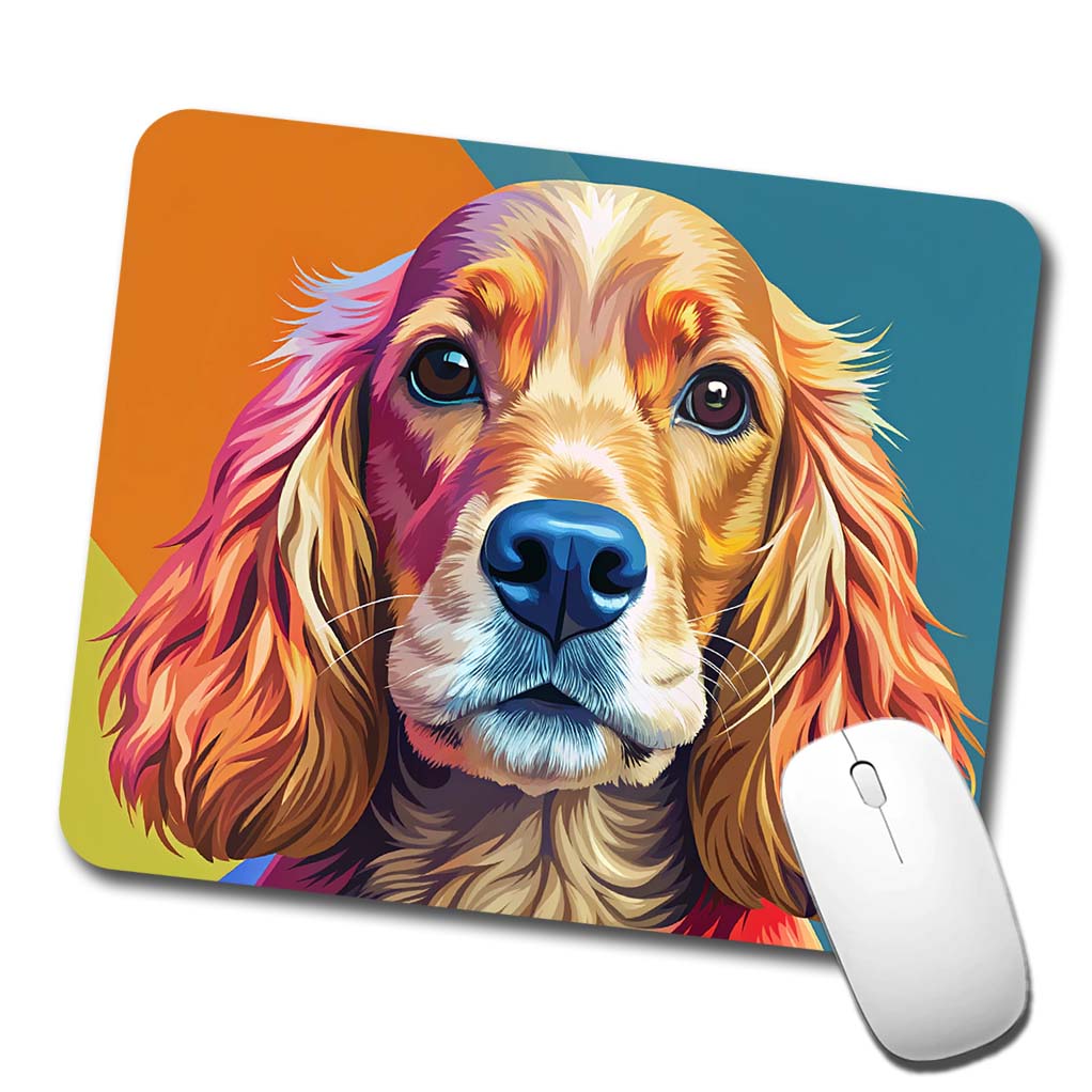 English Cocker Spaniel Dog Pop Art Low Profile Mouse Pad Mat