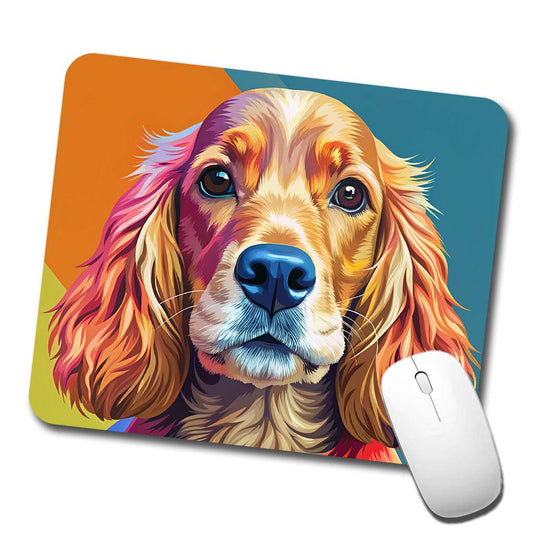 English Cocker Spaniel Dog Pop Art Low Profile Mouse Pad Mat