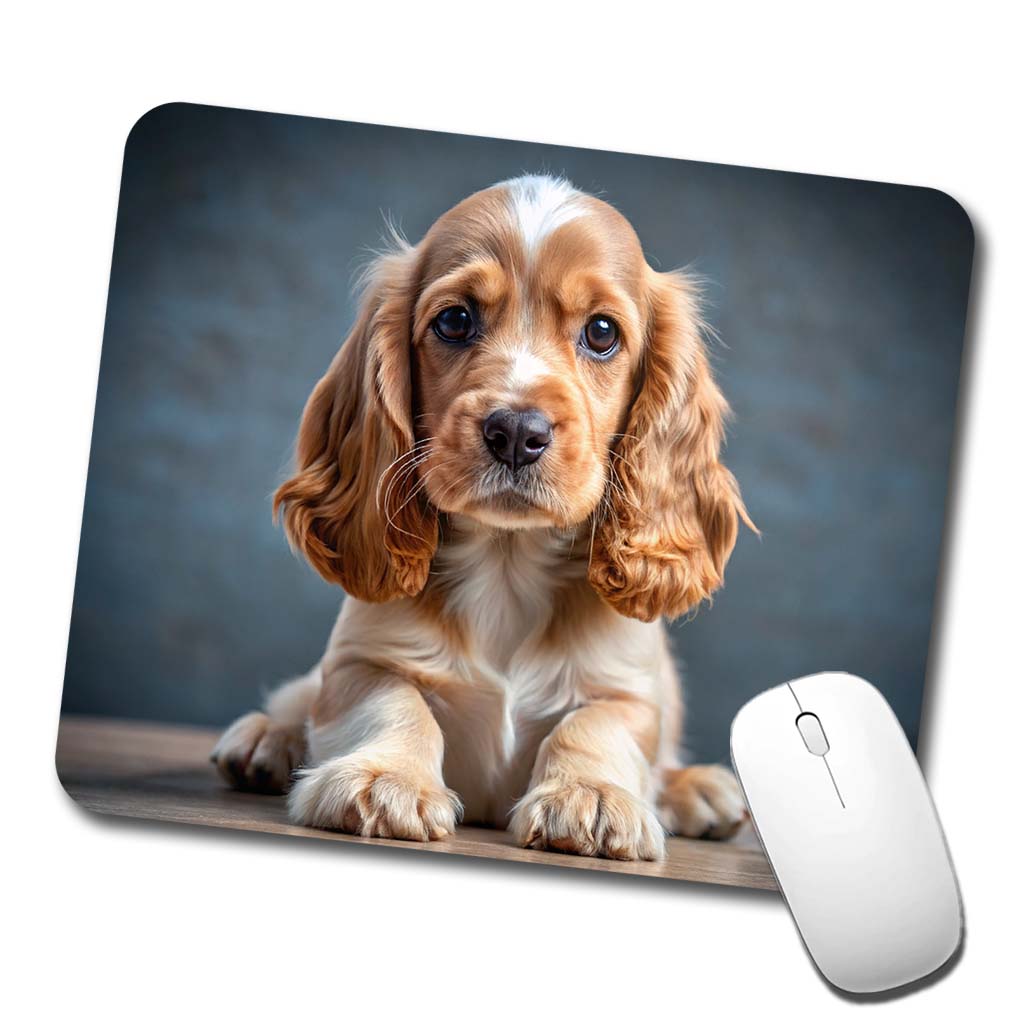 English Cocker Spaniel Dog Puppy Photo Low Profile Mouse Pad Mat