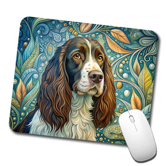 English Springer Spaniel Dog Art Nouveau Low Profile Mouse Pad Mat