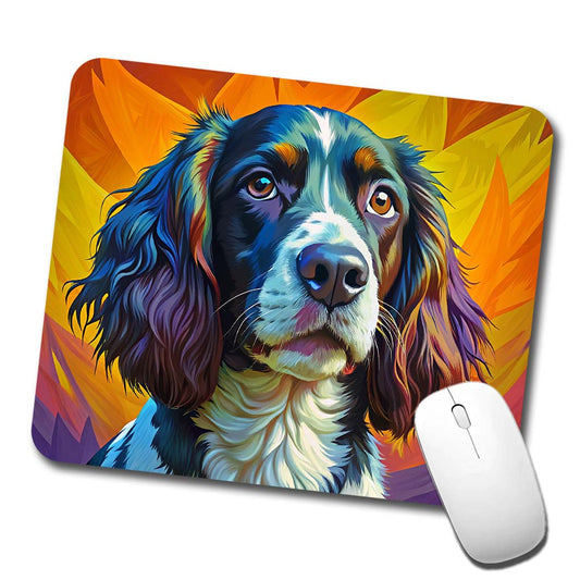 English Springer Spaniel Dog Pop Art Low Profile Mouse Pad Mat