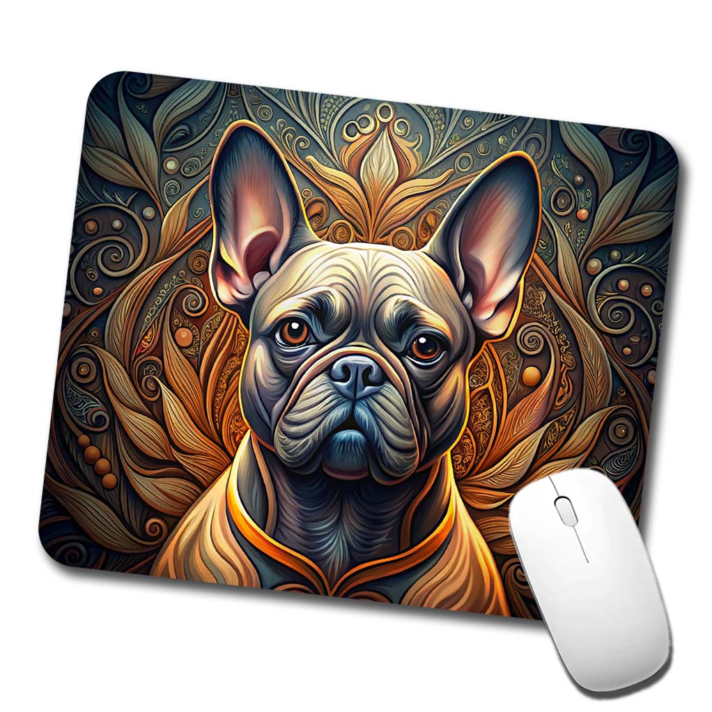 French Bulldog Frenchie Dog Art Nouveau Low Profile Mouse Pad Mat