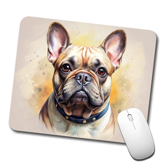 French Bulldog Frenchie Dog Illustration Low Profile Mouse Pad Mat