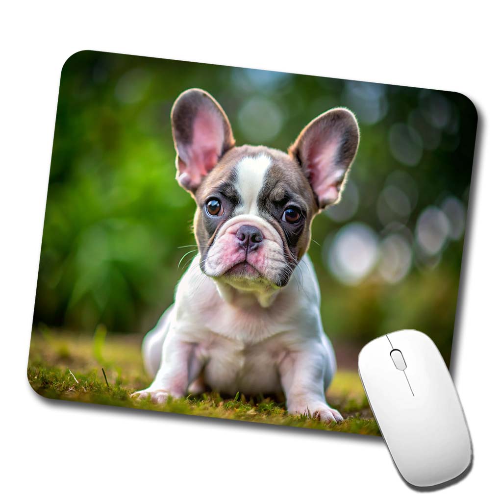 French Bulldog Frenchie Dog Puppy Photo Low Profile Mouse Pad Mat