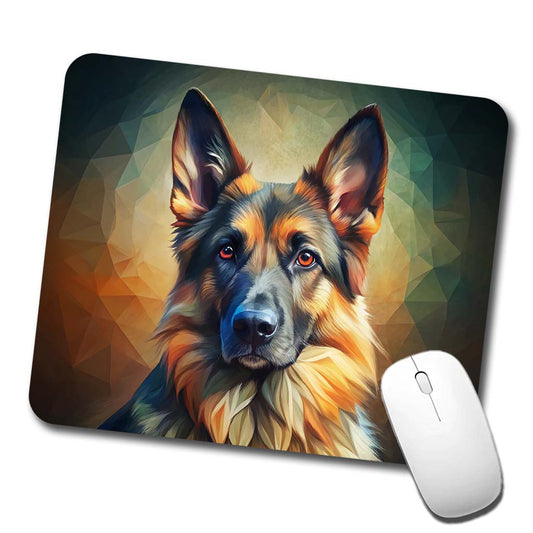 German Shepherd Dog Abstract Stylized Art Low Profile Mouse Pad Mat