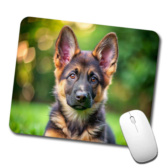 German Shepherd Dog Puppy Photo Low Profile Mouse Pad Mat