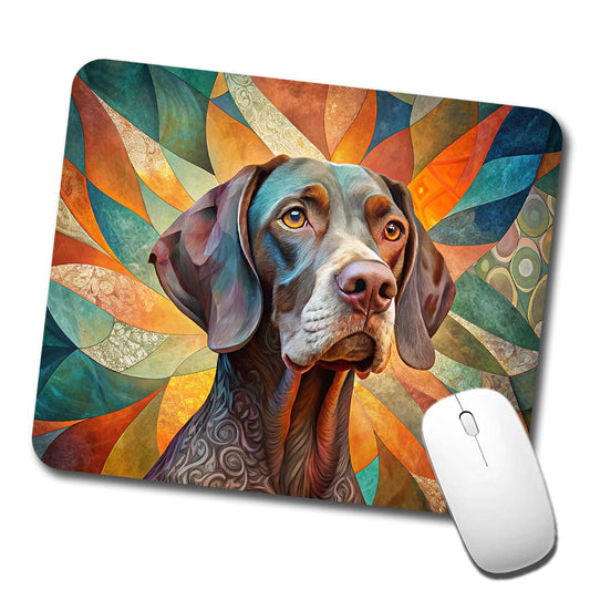 German Shorthaired Pointer Dog Abstract Stylized Art Low Profile Mouse Pad Mat