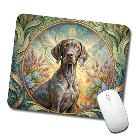 German Shorthaired Pointer Dog Art Nouveau Low Profile Mouse Pad Mat