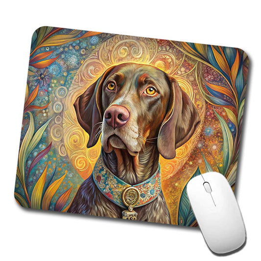 German Shorthaired Pointer Dog Bohemian Art Low Profile Mouse Pad Mat