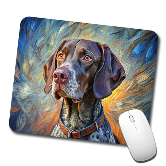 German Shorthaired Pointer Dog Expressionism Art Low Profile Mouse Pad Mat