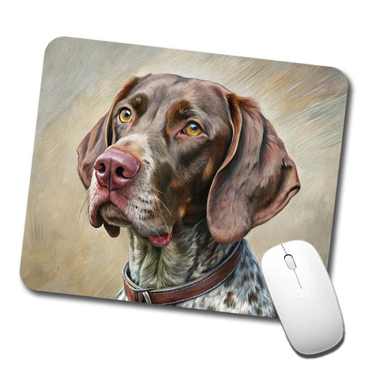German Shorthaired Pointer Dog Illustration Low Profile Mouse Pad Mat