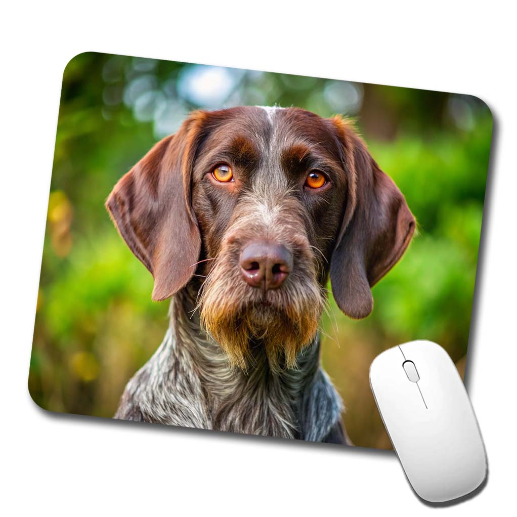 German Wirehaired Pointer Dog Photo Low Profile Mouse Pad Mat
