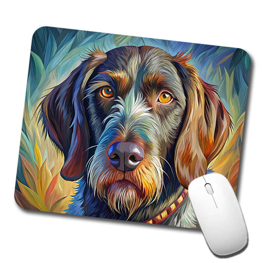 German Wirehaired Pointer Dog Pop Art Low Profile Mouse Pad Mat