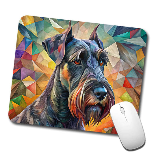 Giant Schnauzer Dog Abstract Art Low Profile Mouse Pad Mat
