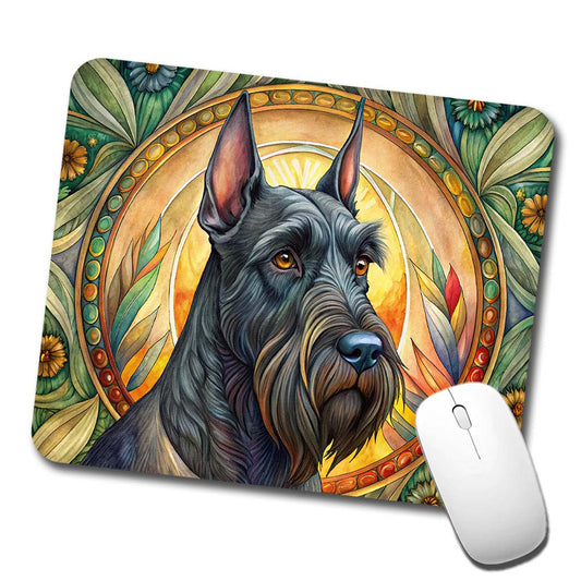 Giant Schnauzer Dog Art Nouveau Low Profile Mouse Pad Mat