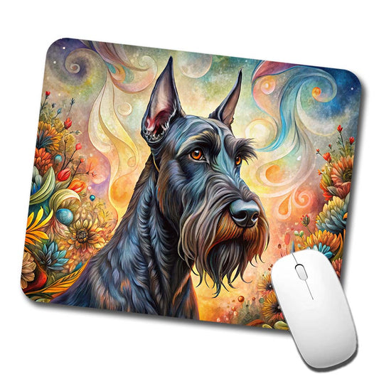 Giant Schnauzer Dog Bohemian Art Low Profile Mouse Pad Mat