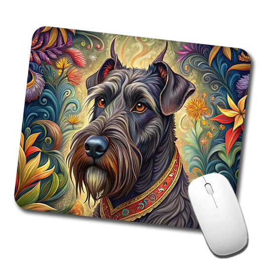 Giant Schnauzer Dog French Bohemian Art Low Profile Mouse Pad Mat