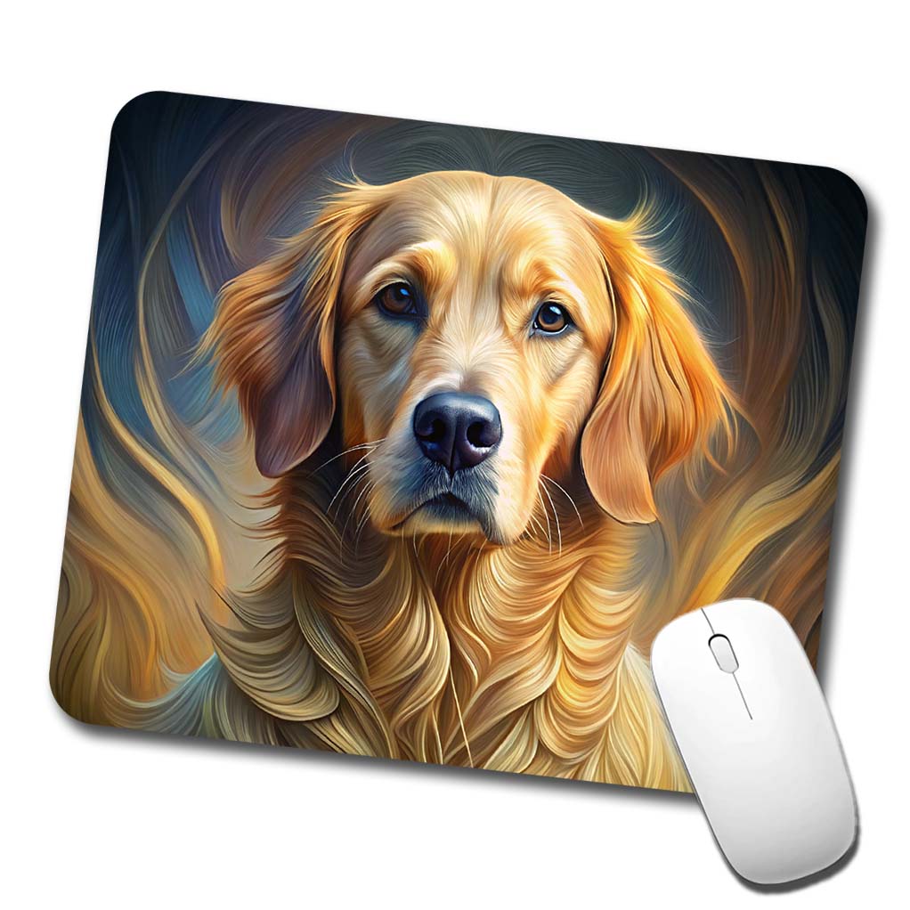 Golden Retriever Dog Abstract Stylized Art Low Profile Mouse Pad Mat
