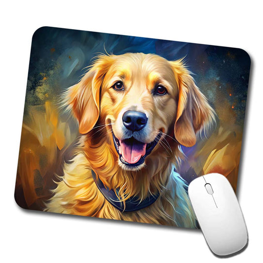Golden Retriever Dog Expressionism Art Low Profile Mouse Pad Mat