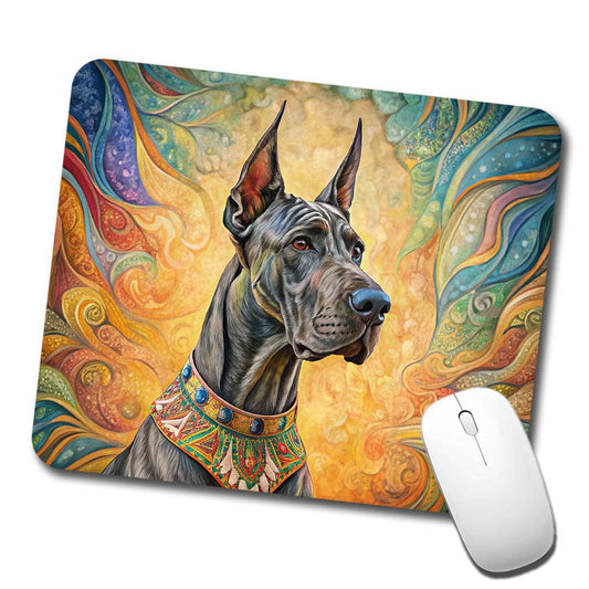 Great Dane Dog Bohemian Art Low Profile Mouse Pad Mat