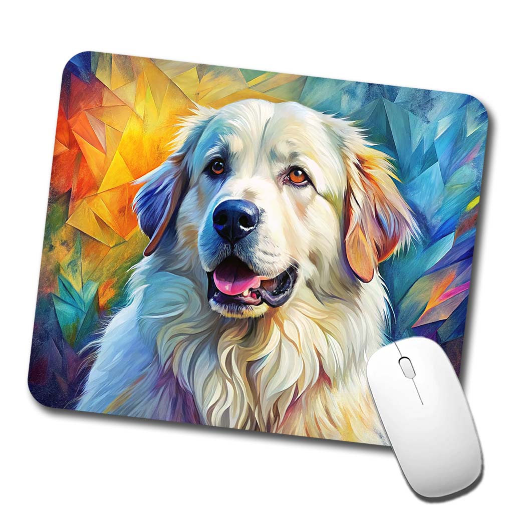 Great Pyrenees Dog Contemporary Art Low Profile Mouse Pad Mat
