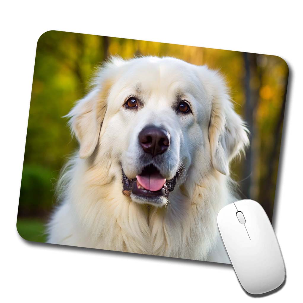 Great Pyrenees Dog Photo Low Profile Mouse Pad Mat