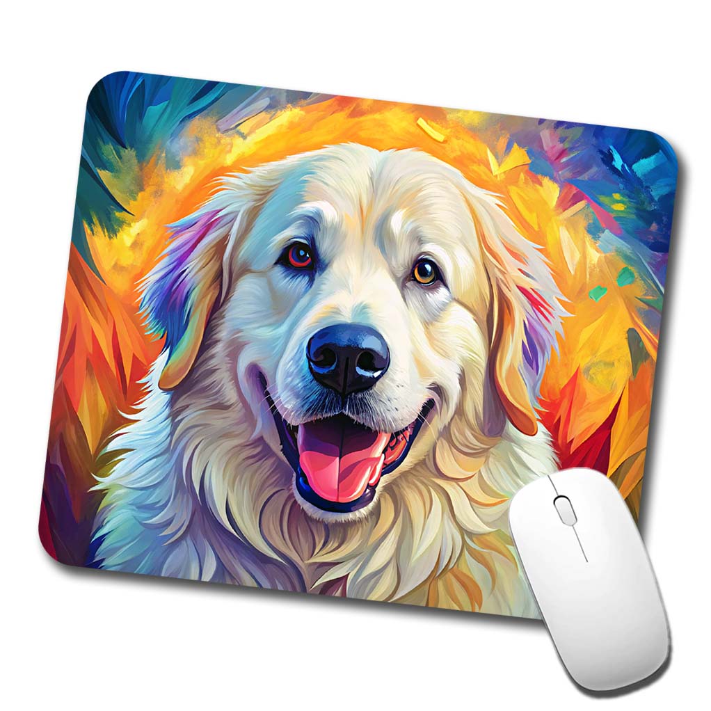 Great Pyrenees Dog Pop Art Low Profile Mouse Pad Mat