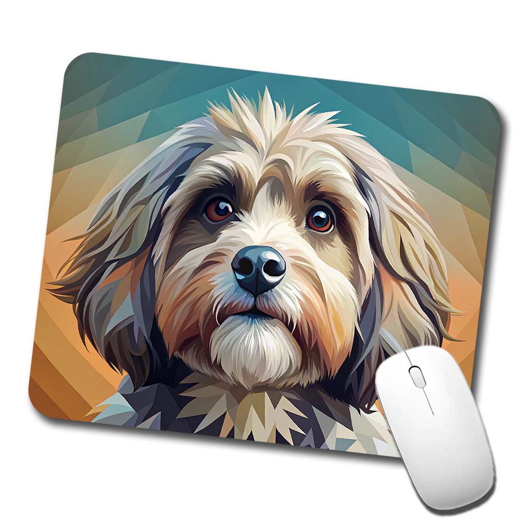 Havanese Dog Contemporary Art Low Profile Mouse Pad Mat