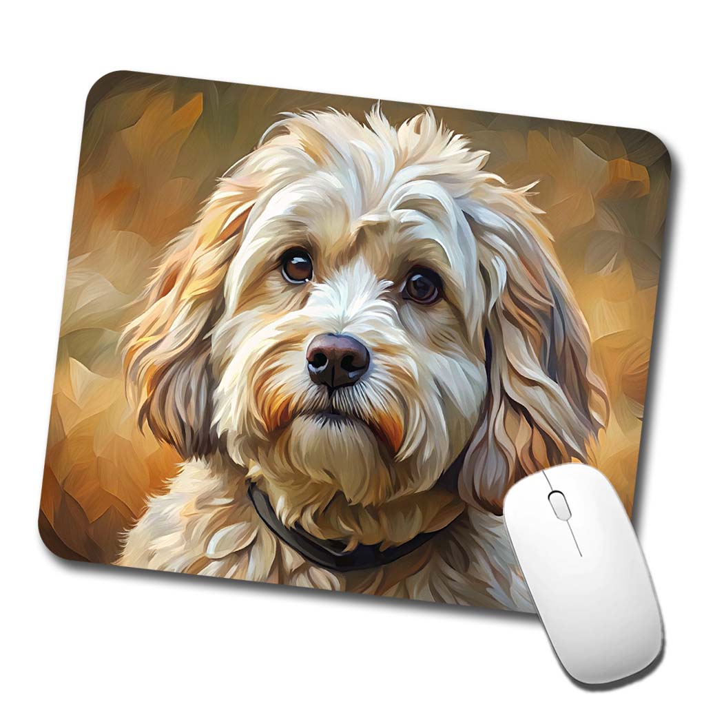 Havanese Dog Expressionism Art Low Profile Mouse Pad Mat