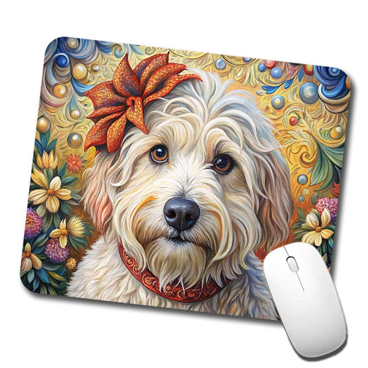 Havanese Dog French Bohemian Art Low Profile Mouse Pad Mat
