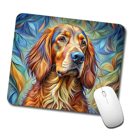 Irish Setter Dog Abstract Stylized Art Low Profile Mouse Pad Mat