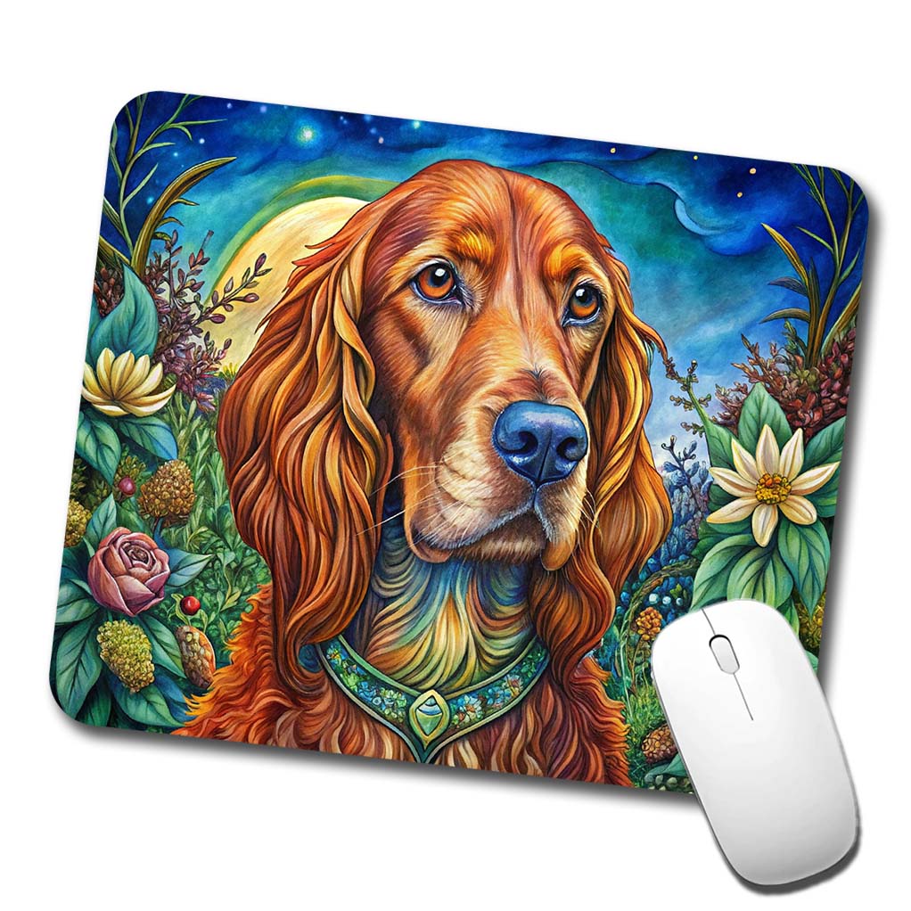 Irish Setter Dog Bohemian Art Low Profile Mouse Pad Mat