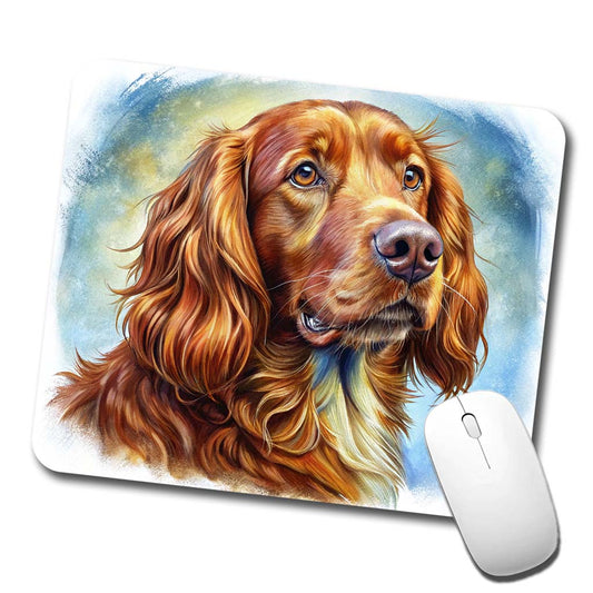 Irish Setter Dog Illustration Low Profile Mouse Pad Mat