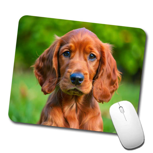 Irish Setter Dog Puppy Photo Low Profile Mouse Pad Mat