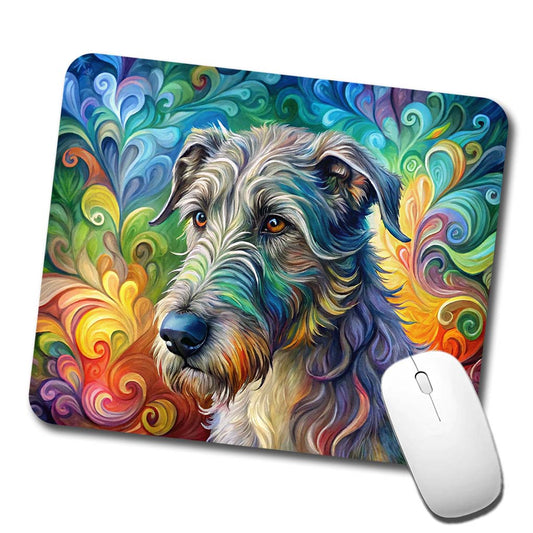 Irish Wolfhound Dog Abstract Art Low Profile Mouse Pad Mat