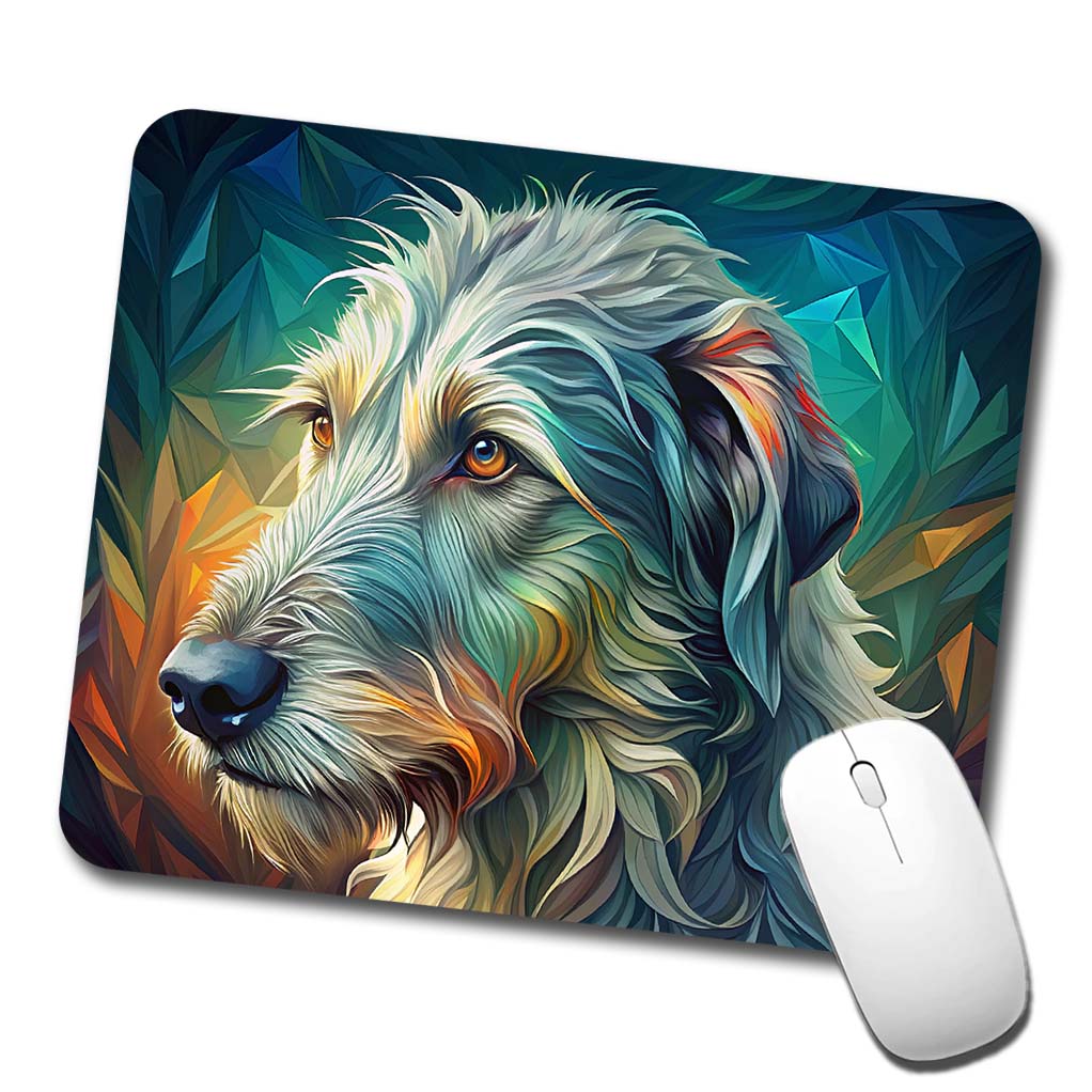 Irish Wolfhound Dog Abstract Stylized Art Low Profile Mouse Pad Mat