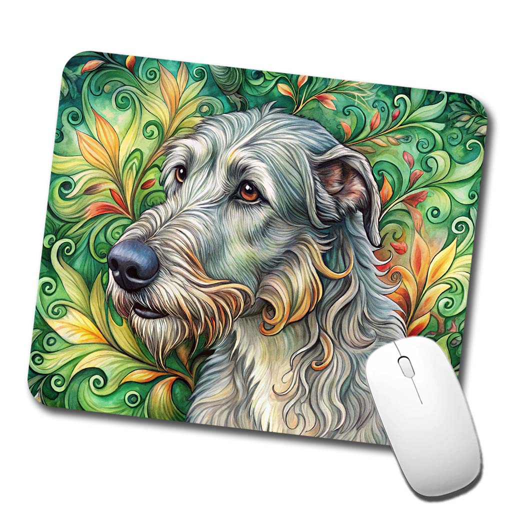 Irish Wolfhound Dog Art Nouveau Low Profile Mouse Pad Mat